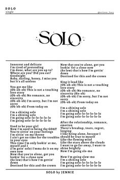 an article with the words solo written in black and white, on top of it