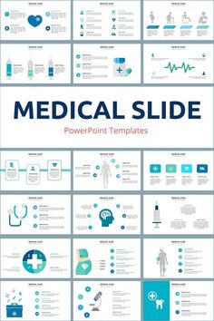 medical powerpoint presentation template with blue and white colors on the bottom, including an image of