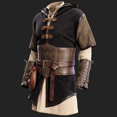 Medieval Mens Formal Wear, Masculine Medieval Clothing, Merchant Outfit Male, Archery Outfit Male, Medieval Ranger Outfit, Hunter Outfit Fantasy Male, Mercenary Outfit Men, Medieval Clothing Reference, Fantasy Male Fashion