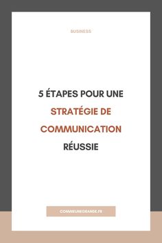 the cover of 5 etapes pour une strategie de communication reussie