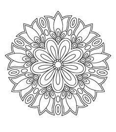 a black and white drawing of a flower