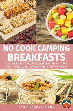 no cook camping breakfasts with the title overlay