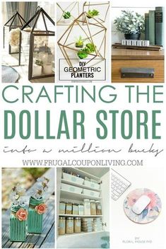 the cover of crafting the dollar store, with pictures of items and text overlay