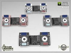 four different types of electronic music equipment are arranged in the shape of an x - ray