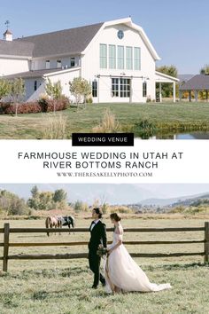 the farm house wedding in utah at river bottom's ranch is featured on this page