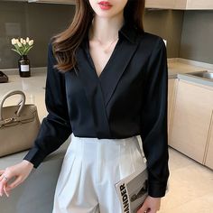 Black Shirt Women, Pencil Dress Casual, Long Sleeve Shirts Women, Printed Chiffon Tops, Plaid Jacket Women, Side Split Dress, Simple Office, Casual Party Dresses, Dress Stand