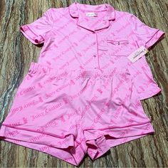 Brand: Juicy Couture Color: Pink Size: Medium Condition: Brand New With Original Tags Same Day Shipping Via Usps Juicy Couture Pink Loungewear Baddie Pajamas, Cutesy Outfits, Juice Couture, Pink Loungewear, Pink Pjs, Designer Pajamas, Y2k Baddie, Pink Juicy Couture, Fav Products