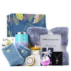 the gift hamper is filled with items for someone's loved ones to give