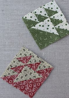 three different types of quilts sitting on top of each other