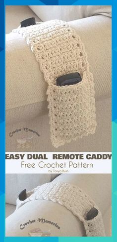 crochet pattern for easy dual remote caddy