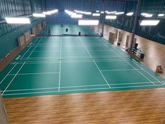 Indoor Sports Court Indoor Badminton Court, Indoor Sports Court, Fitness Education, Home Basketball Court, Basketball Court Backyard, Backyard Basketball, Sports Court, Indoor Basketball Court