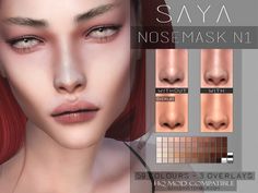 Sims 4 Nose Mask, Nose Highlight, Sims 4 Decades Challenge, Sims 5, Nose Mask