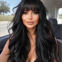 Super Cute And Stylish Ships In 5-10 Business Days Curly Wigs With Bangs, Long Curly Wigs, Curly Wig With Bangs, Wavy Wigs, Long Curly Wig, Hair Color For Women, Long Hair With Bangs, Hair With Bangs, Rose Hair