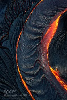 an aerial view of the lava flow in this image