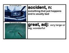 an image of the words accident, n something that just happens and is usually bad