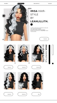 an image of a website page with different hair styles