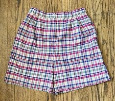 Vintage Pink Purple Plaid High Waist Mom Shorts M L Cottagecore Granny Y2K  | eBay Purple Plaid, Kid Table, Mom Shorts, Vintage Pink, Short Outfits, Pink Purple, Vintage Outfits