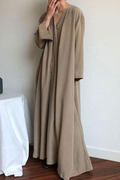 Kimono Style Long Sleeve Maxi Dress - Daisy Store Estilo Hijab, Linen Sundress, Lace Summer Dresses, Textured Dress, Long Sleeve Casual Dress, Oversized Dress, Long Shirt Dress, Spring Summer Dress, Long Sleeve Maxi