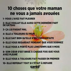 a pink flower with the words 10 choses que votre maman ne vous a jamais avoues