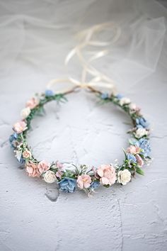 Flower Wreath Hair Wedding, Pastel Flower Crown, Tiara Making Diy, Bride Headbands, Bridesmaid Tiara, Bridesmaid Flower Crown, Flower Girl Flower Crown, Gypsophila Hair, Bride Flower Crown