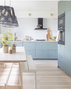 the kitchen is clean and ready to be used as a dining room or living room