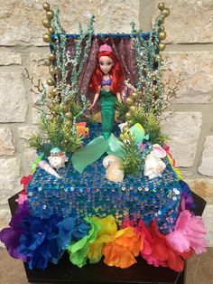 a cake made to look like the little mermaid