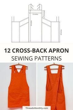 sewing pattern for the cross - back apron