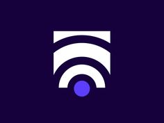 the wifi logo is shown in purple and white on a dark background, with a blue circle at the center