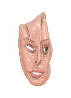 an image of a mask with eyes closed