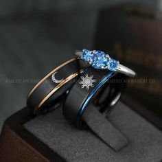 Sun and Moon Rings, Sun and Moon Wedding Rings, Sun and Moon Wedding Bands, Sun and Moon Jewelry, Couple Rings, Matching Couple Rings Sun And Moon Wedding, Sun And Moon Jewelry, Moon Rings, Matching Couple Rings, Rings Matching, Jewelry Couple, Sun And Moon Rings, Moon Wedding, Wedding Ring Ideas