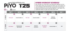 an image of a printable workout schedule for piyo t25s in pink and grey