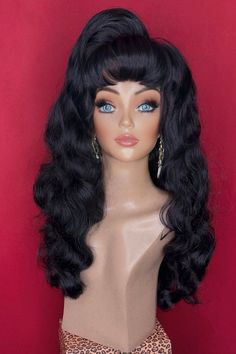 Lace front wigs and wigs with bangs, ideal for drag queens, cosplay characters, party celebrations, theatre, and wigs for women. SHIPPING UPGRADES AVAILABLE EXPRESS HANDLING (1-2 DAYS, $75) EXPEDITED HANDLING (3-5 DAY, $50) STANDARD (APPROX. 2 WEEKS, FREE)  READ BEFORE YOU BUY! ALL SALES ARE FINAL, NO EXCEPTIONS!  If you chose to purchase without reading the following listing information, you will NOT be refunded. By purchasing this item, buyer agrees without exception to all Terms of Service: ALL SALES ARE FINAL. NO REFUNDS, EXCHANGES WELCOME*. NO CANCELLATIONS AFTER PURCHASE. ITEM DESCRIPTION Handcrafted & made to order. Lace-front styles are already cut.  Shipped ready for immediate wear. May require touch-up upon receipt. Choose from multiple color options. Lace front or non-lace avail 80s Glam Hair, Movie Hairstyles, 80s Wig, 80s Big Hair, Natural Curly Wig, Drag Wigs, Les Nereides, Halloween Day, Wig With Bangs