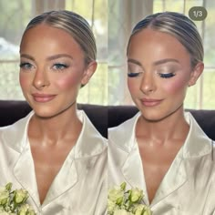 Wedding Makeup Blonde, Makeup Blue Eyes, Bride Makeup Natural, Glam Bride Makeup, Wedding Makeup For Blue Eyes, Wedding Eye Makeup, Glam Wedding Makeup, Bridesmaid Hair Makeup, Formal Makeup