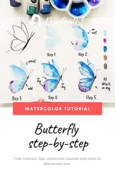 watercolor butterfly step by step instructions for beginners