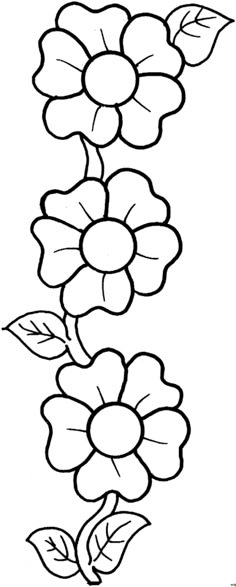 a flower with leaves on it coloring page