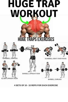 a poster showing how to use the huge trap workout