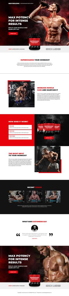 an image of a website page for a bodybuilding company