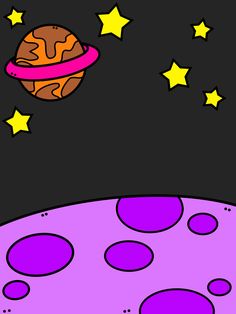 an image of a cartoon space scene with stars