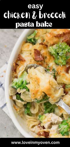 this easy chicken and broccoli pasta bake is the perfect meal for busy nights