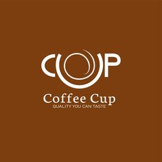 coffee cup logo on brown background