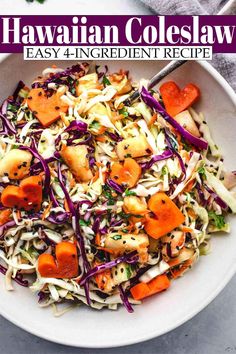 a white bowl filled with coleslaw and carrots