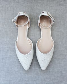 White Glitter Women Flats Bridal Flats Shoes, Comfortable Wedding Flats, Bridal Party Boxes, Classic Wedding Shoes, Wedding Flat Shoes, Cotton Dress Indian, Sparkly Wedding Shoes, Shoes For The Bride, Lace Ballet Flats