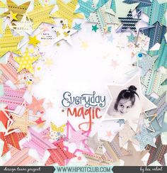 HKC_Oct_stars Stars Scrapbook, Bea Valint, Turn The Page, Hip Kit Club, Pink Paislee, Star Stencil, Magic Design, Color Kit, Scrapbook Sketches