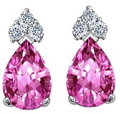 Pink Sapphire Studs Urdu Photo, Pink Saturday, Cone Crafts, Queens Jewels, Pink Stuff, Trendy Jewerly, Sapphire Earrings Studs