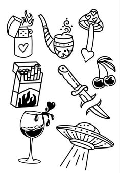 an image of food and drinks coloring pages