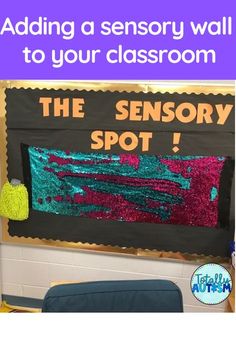 a mermaid fabric wall hanging on the side of a classroom room with text overlay