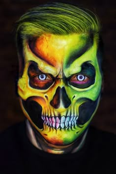 Halloween Makeup Male, Skull Makeup Men, Mens Face Paint, Face Paint For Men, Halloween Makeup Men, Calavera Makeup, Halloween Hombre, Skull Face Paint