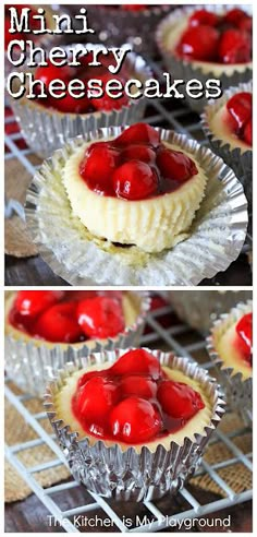 mini cherry cheesecakes with white chocolate filling