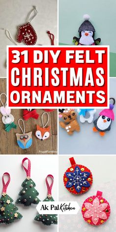 Elevate your Christmas decorations with charming easy DIY felt Christmas ornaments for Christmas tree decorations. Explore our collection of handmade, DIY Christmas crafts that bring festive cheer to your tree. From cute and personalized designs to rustic and vintage-inspired Christmas tree ornaments, these easy felt ornament patterns make perfect holiday gifts. Get creative with unique, kid-friendly felt Christmas tree decorations and add a touch of Scandinavian whimsy to your holiday decor. Make Your Own Xmas Decorations, Making Felt Christmas Ornaments, Felt Christmas Sewing Patterns, Felt Xmas Decorations To Make, Felt Xmas Tree Ornaments, Easy Sew Ornaments For Kids, Christmas Felt Decorations Diy, Felt Christmas Tree Ornaments Diy, Xmas Felt Ornaments