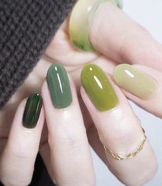 Green Nail Art, Green Nail, Really Cute Nails, Etude House, Dream Nails, Funky Nails, Nail Polishes, Nail Manicure, Swag Nails